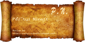 Pétyi Ninett névjegykártya